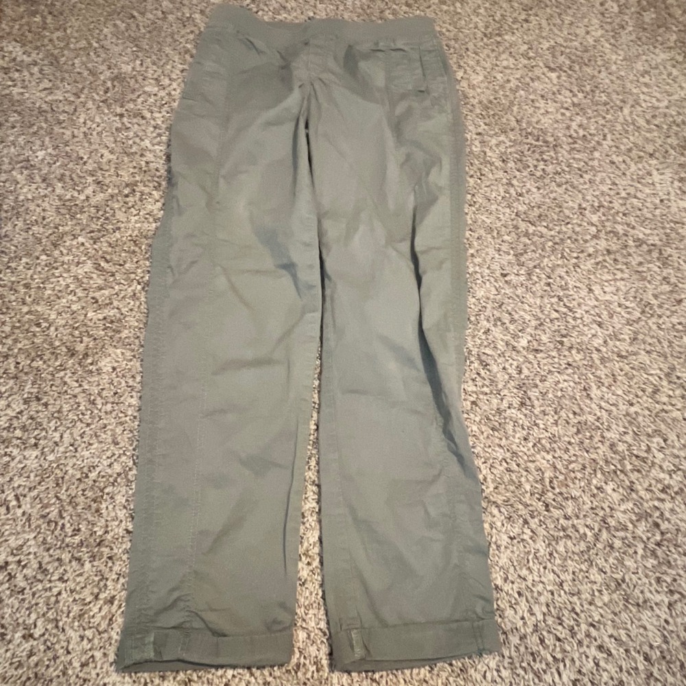 Eddie Bauer Womens Olive Green Pull On Elastic Waist Straight Leg Pants Size‎ 8
